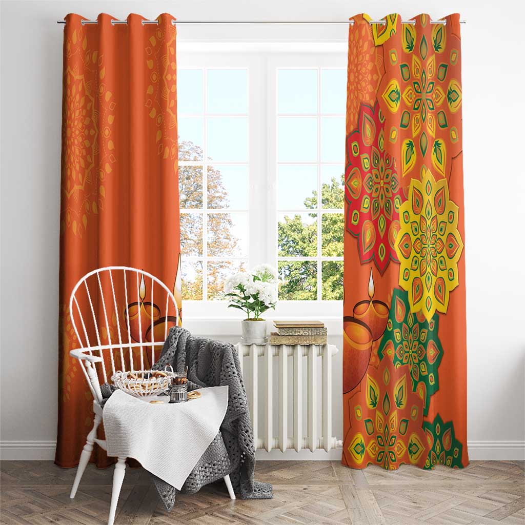 Happy Diwali India Window Curtain With Rangoli Patterns - Wonder Print Shop