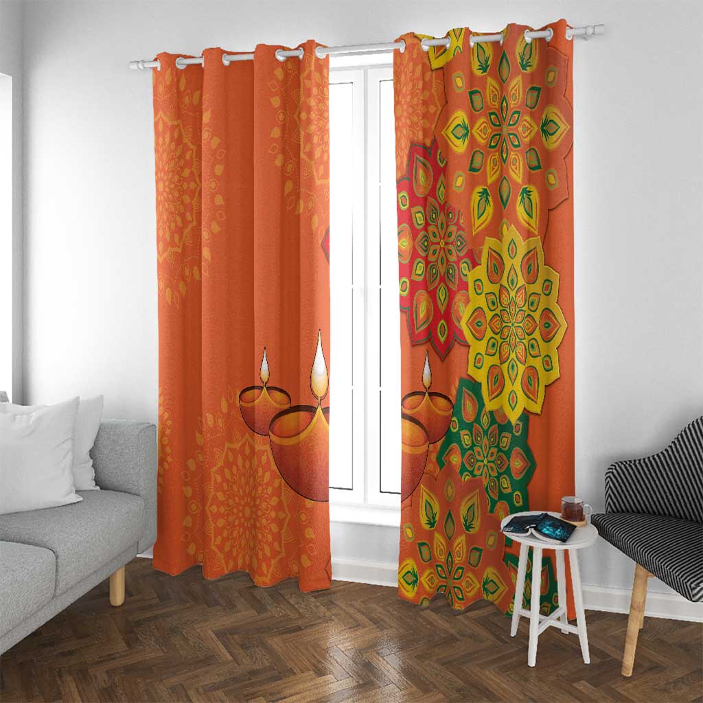 Happy Diwali India Window Curtain With Rangoli Patterns - Wonder Print Shop