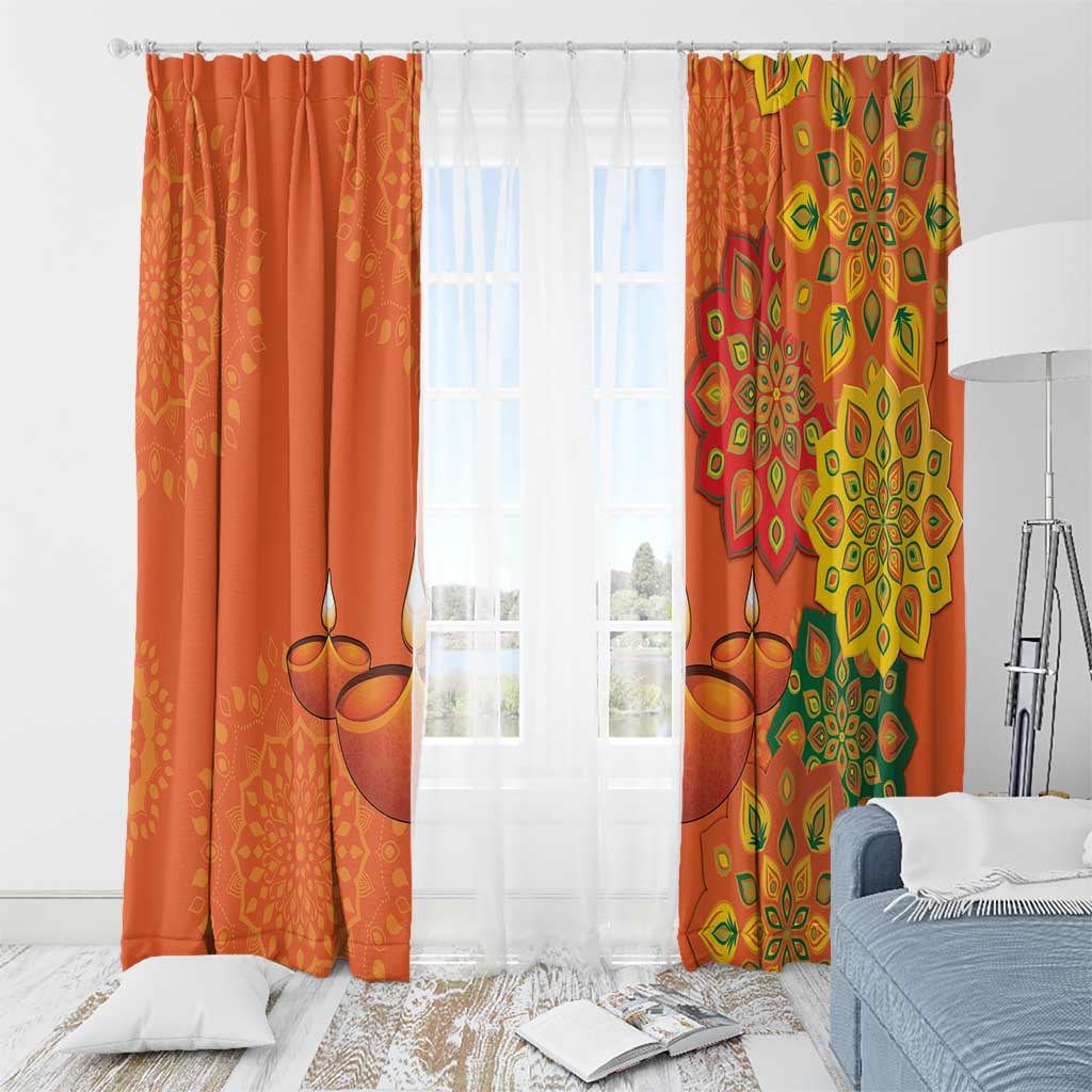 Happy Diwali India Window Curtain With Rangoli Patterns - Wonder Print Shop