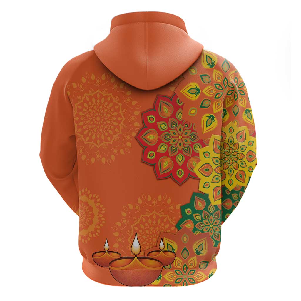 Happy Diwali India Zip Hoodie With Rangoli Patterns - Wonder Print Shop