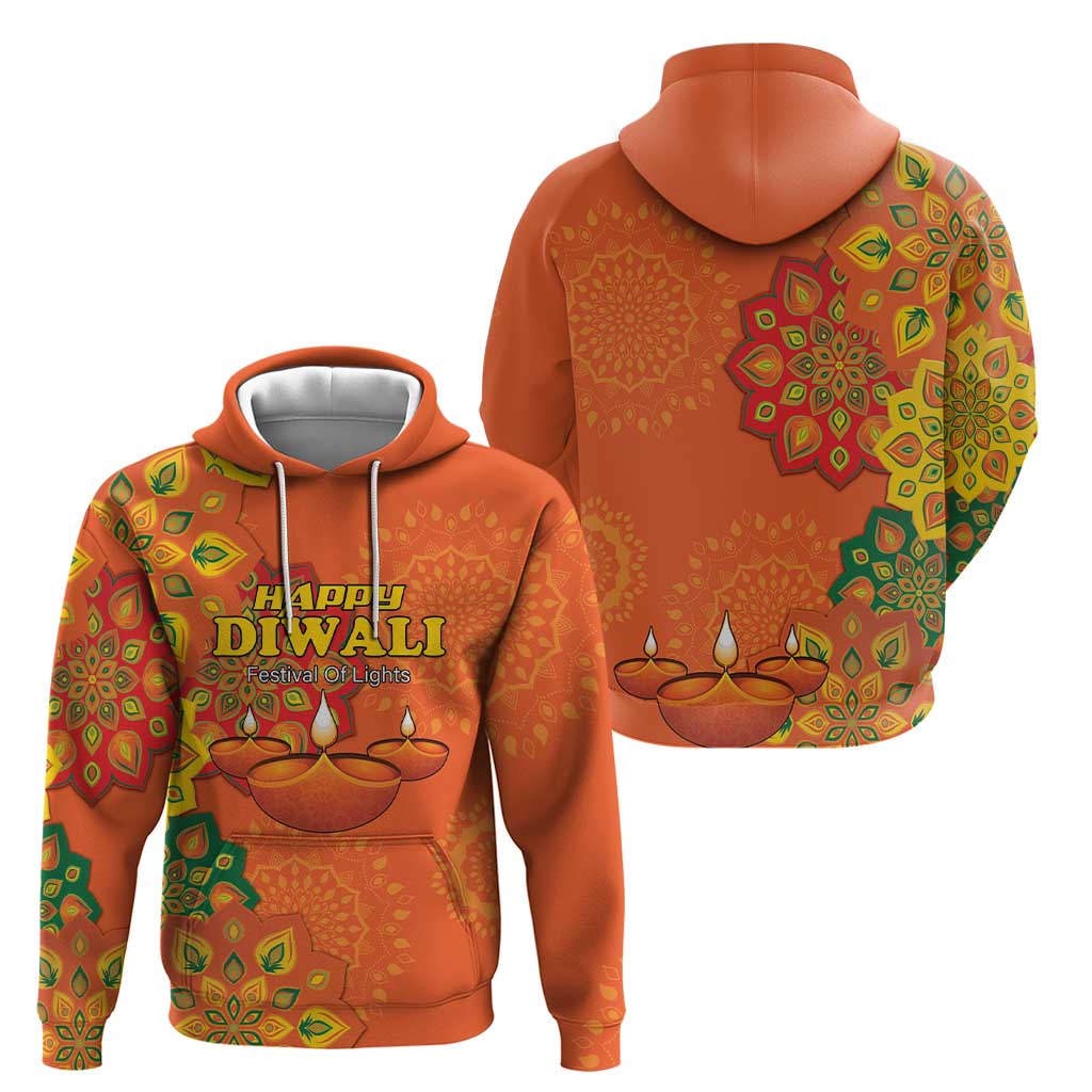 Happy Diwali India Zip Hoodie With Rangoli Patterns - Wonder Print Shop