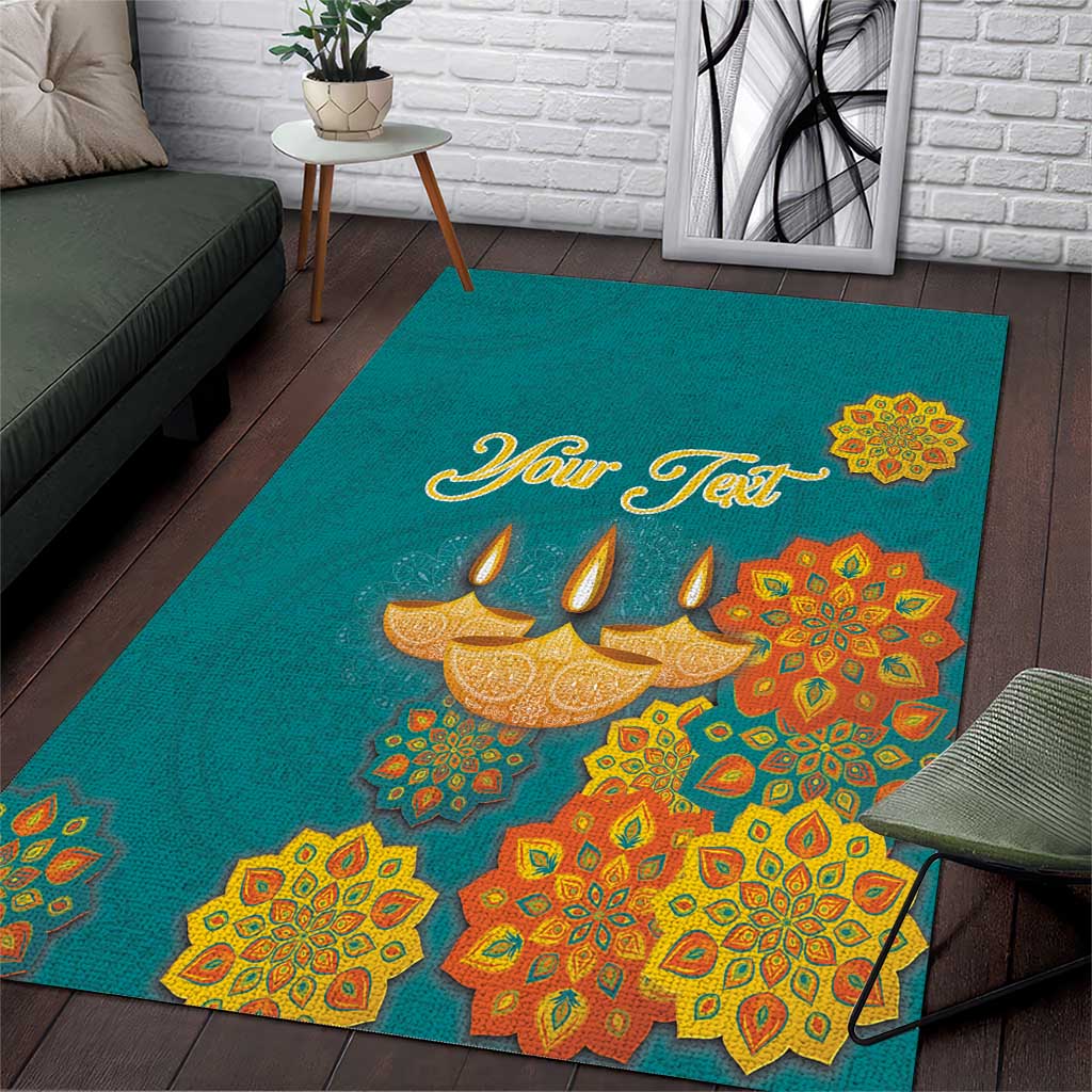 Personalized India Diwali Area Rug Festival Of Light With Diya - Wonder Print Shop