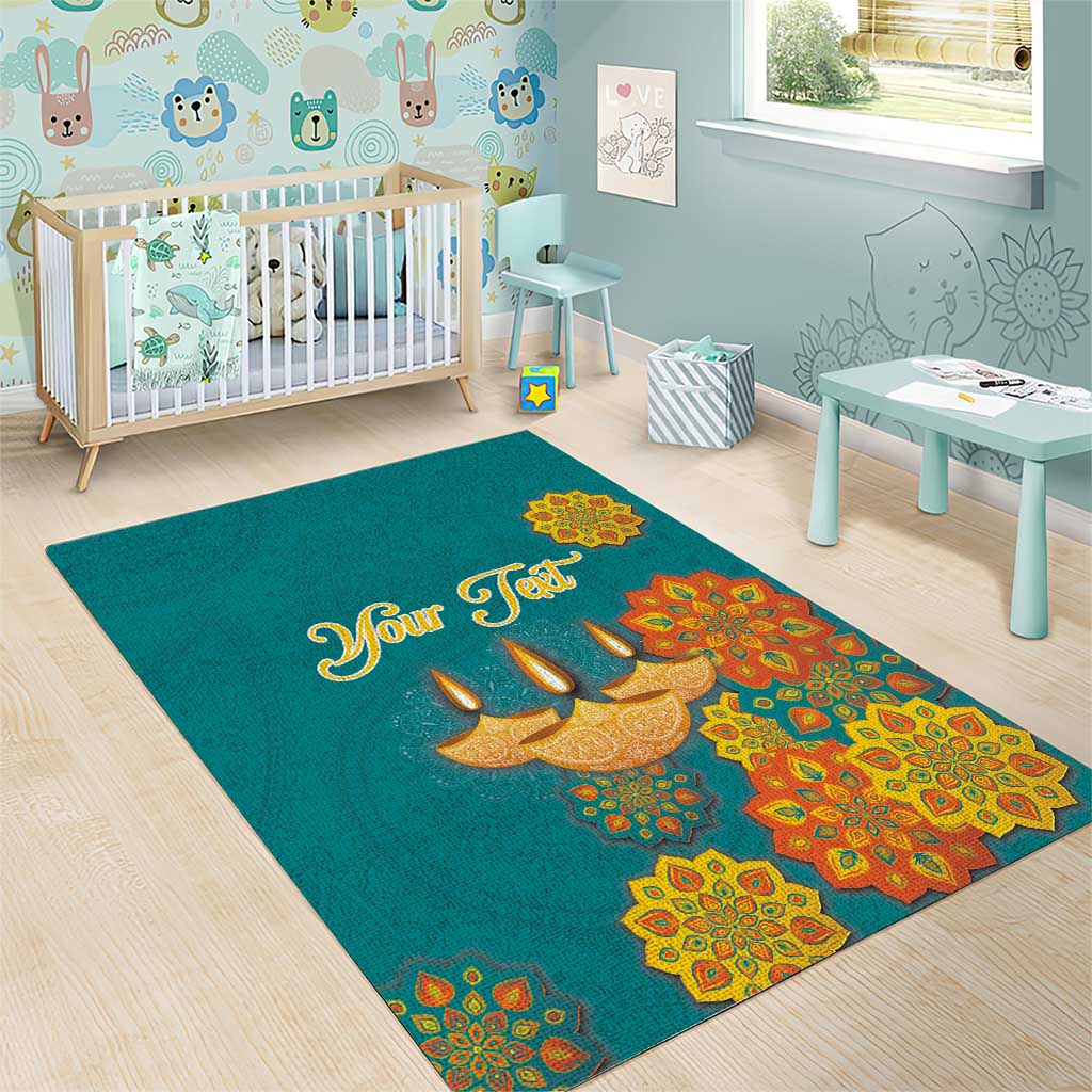Personalized India Diwali Area Rug Festival Of Light With Diya - Wonder Print Shop