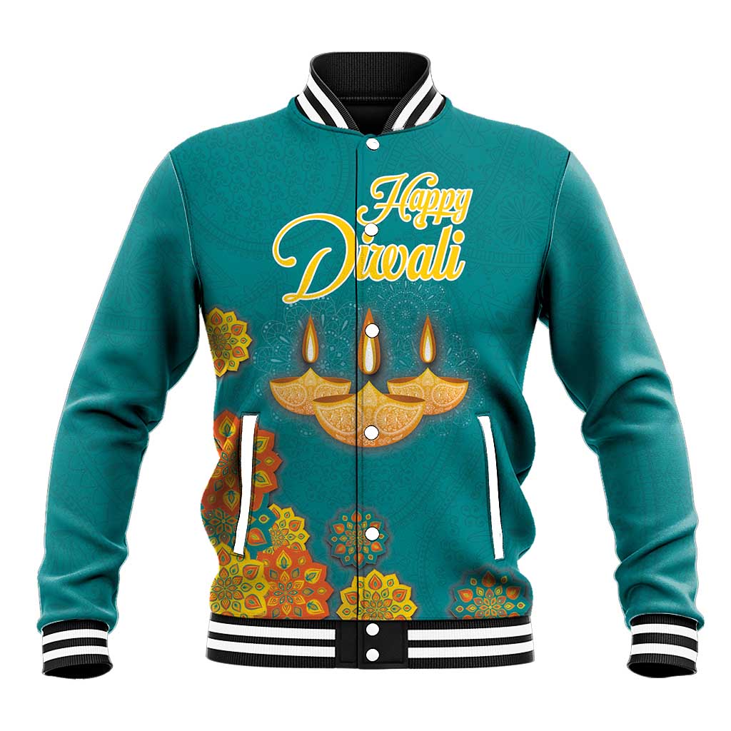 Personalized India Diwali Baseball Jacket Festival Of Light With Diya - Wonder Print Shop