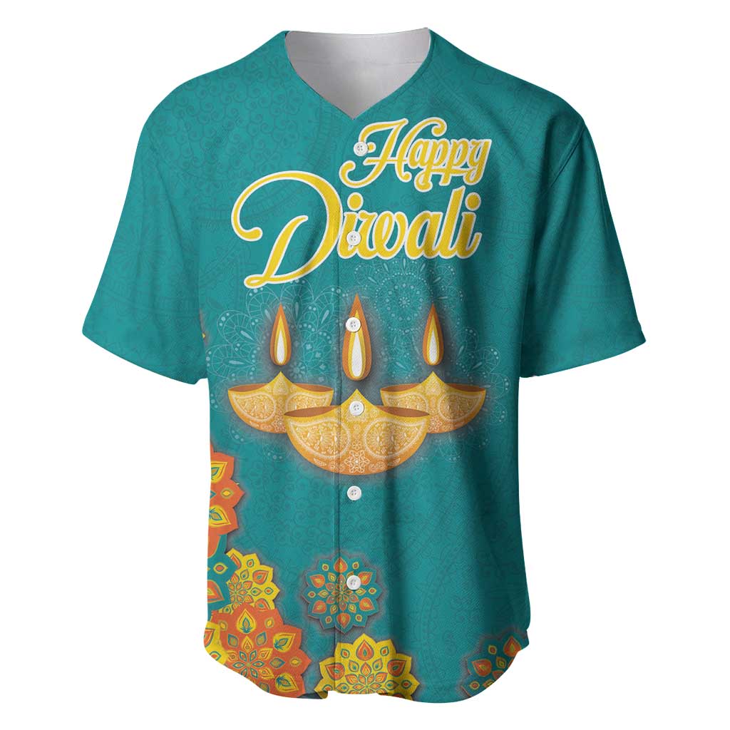 Personalized India Diwali Baseball Jersey Festival Of Light With Diya - Wonder Print Shop