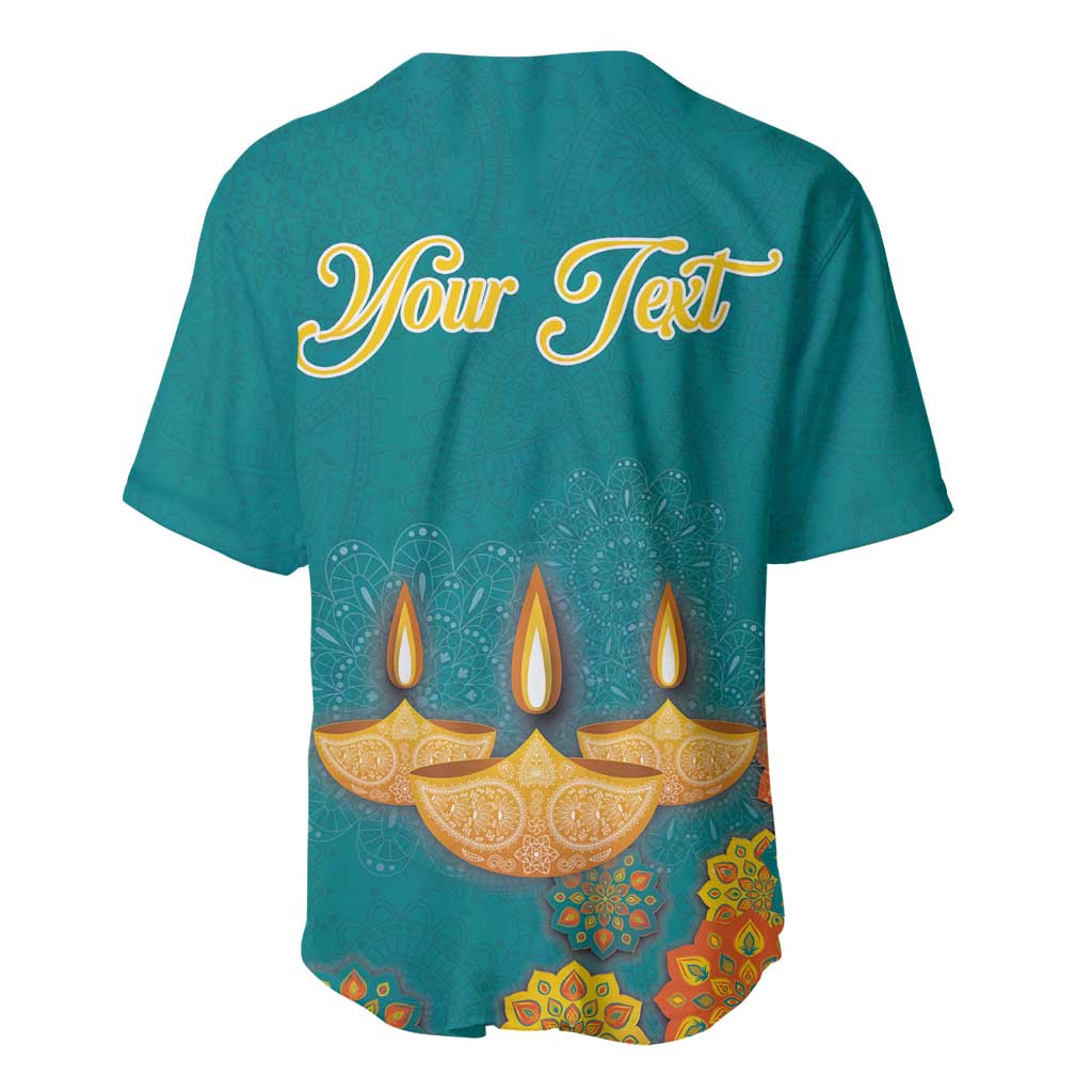 Personalized India Diwali Baseball Jersey Festival Of Light With Diya - Wonder Print Shop