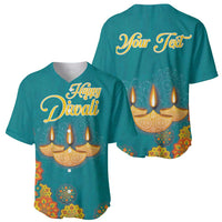Personalized India Diwali Baseball Jersey Festival Of Light With Diya - Wonder Print Shop