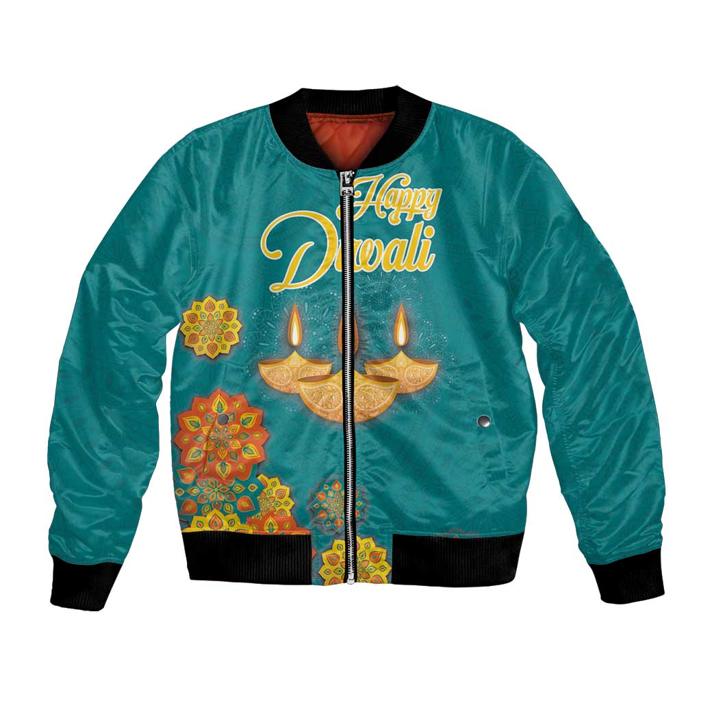 Personalized India Diwali Bomber Jacket Festival Of Light With Diya - Wonder Print Shop