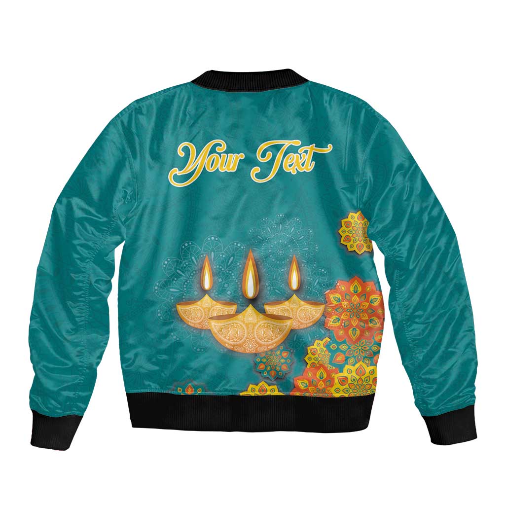 Personalized India Diwali Bomber Jacket Festival Of Light With Diya - Wonder Print Shop
