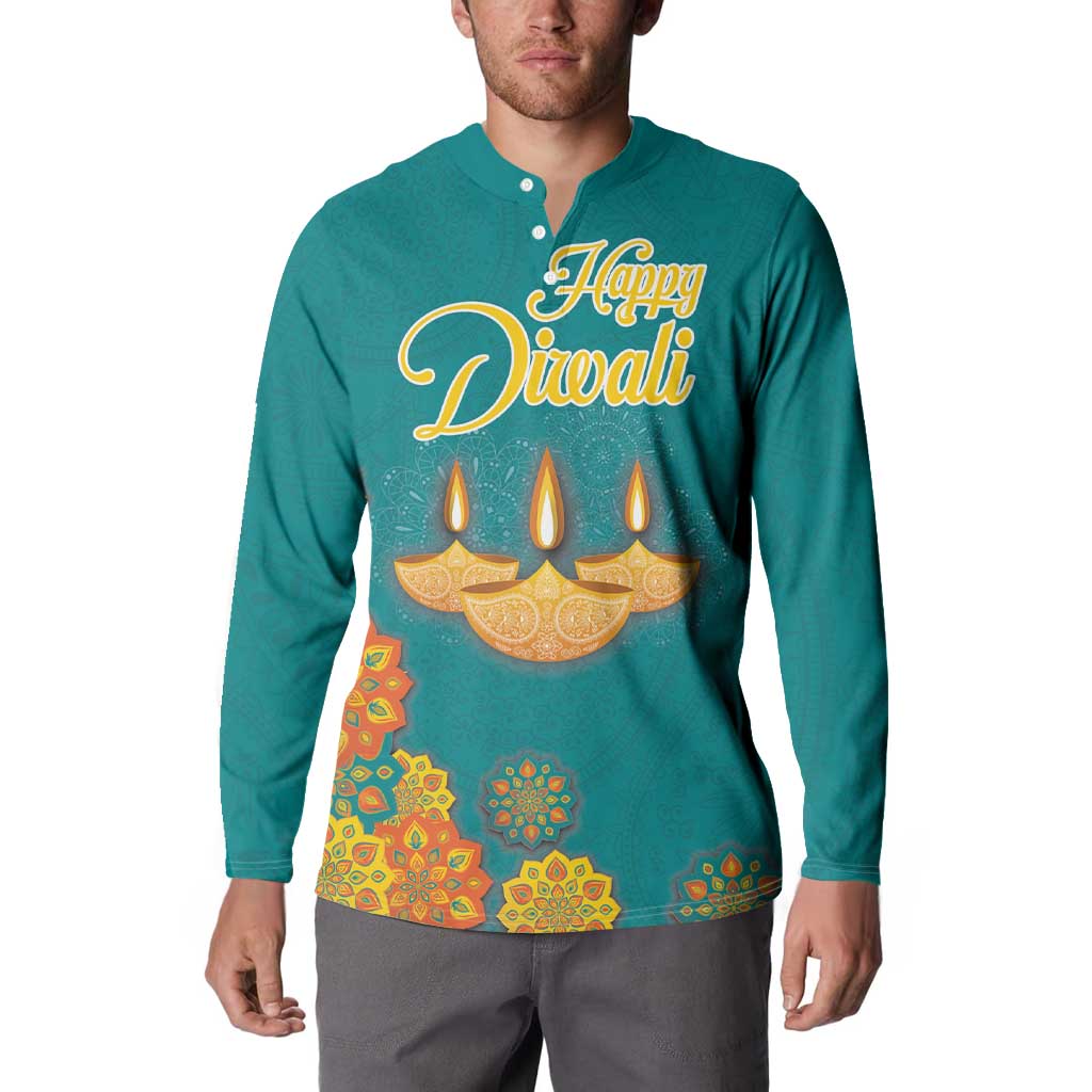 Personalized India Diwali Button Sweatshirt Festival Of Light With Diya - Wonder Print Shop