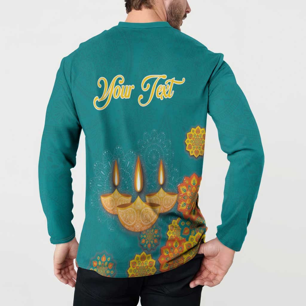 Personalized India Diwali Button Sweatshirt Festival Of Light With Diya - Wonder Print Shop