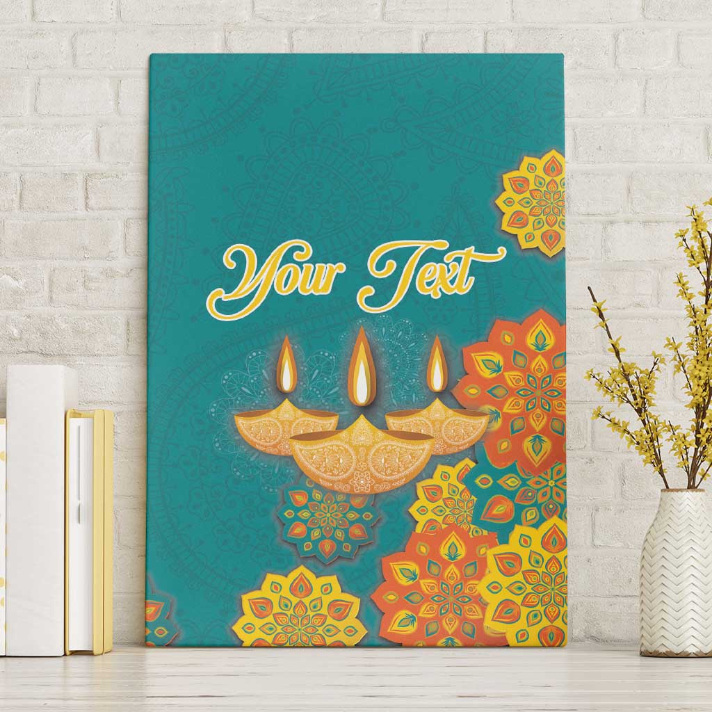 Personalized India Diwali Canvas Wall Art Festival Of Light With Diya - Wonder Print Shop