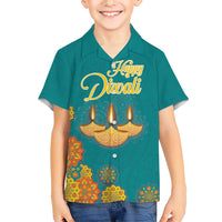 Personalized India Diwali Family Matching Short Sleeve Bodycon Dress and Hawaiian Shirt Festival Of Light With Diya - Wonder Print Shop