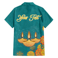 Personalized India Diwali Family Matching Tank Maxi Dress and Hawaiian Shirt Festival Of Light With Diya - Wonder Print Shop