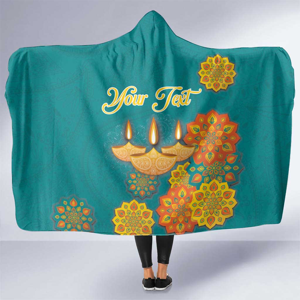 Personalized India Diwali Hooded Blanket Festival Of Light With Diya