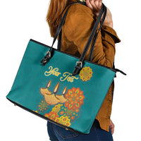 Personalized India Diwali Leather Tote Bag Festival Of Light With Diya - Wonder Print Shop