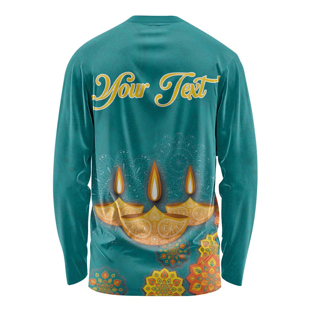 Personalized India Diwali Long Sleeve Shirt Festival Of Light With Diya - Wonder Print Shop