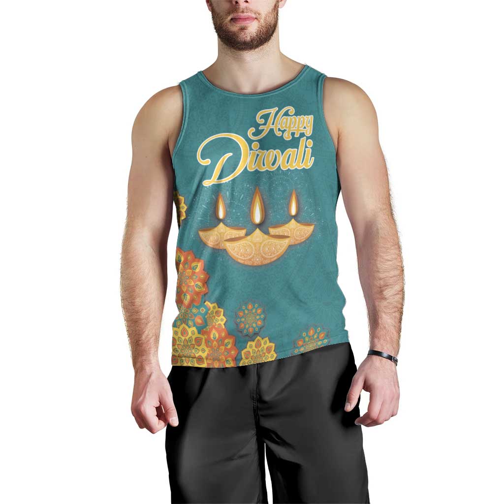 Personalized India Diwali Men Tank Top Festival Of Light With Diya - Wonder Print Shop