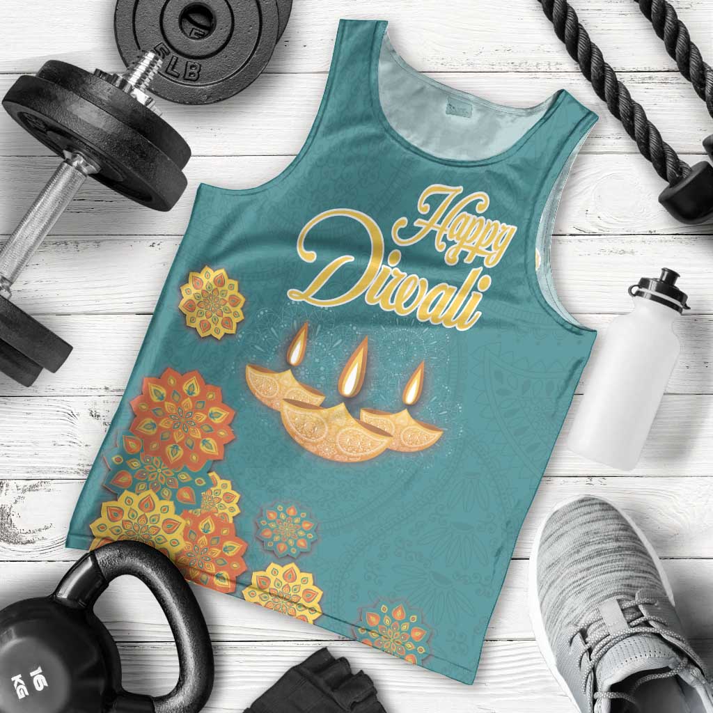 Personalized India Diwali Men Tank Top Festival Of Light With Diya - Wonder Print Shop