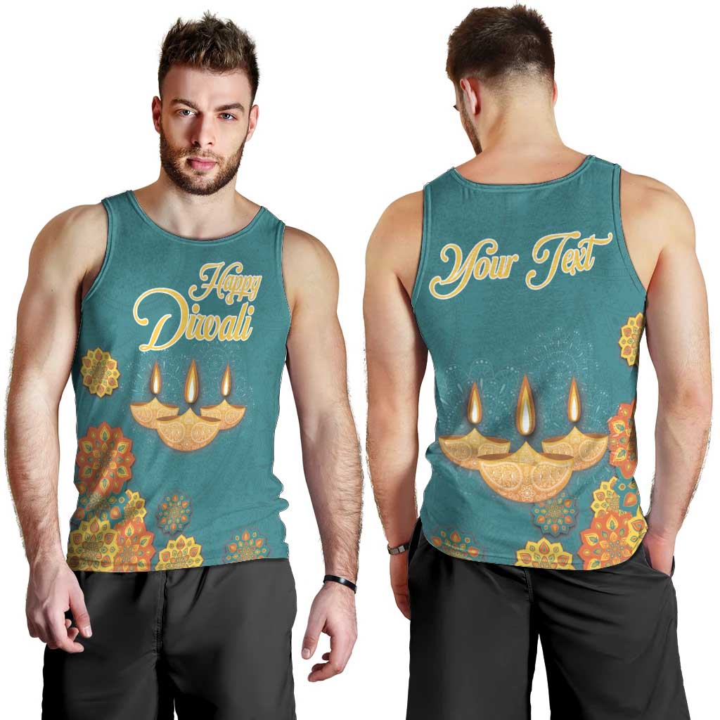 Personalized India Diwali Men Tank Top Festival Of Light With Diya - Wonder Print Shop