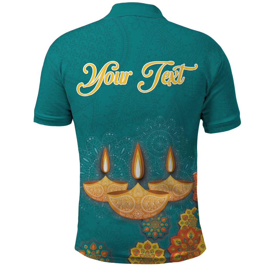 Personalized India Diwali Polo Shirt Festival Of Light With Diya - Wonder Print Shop