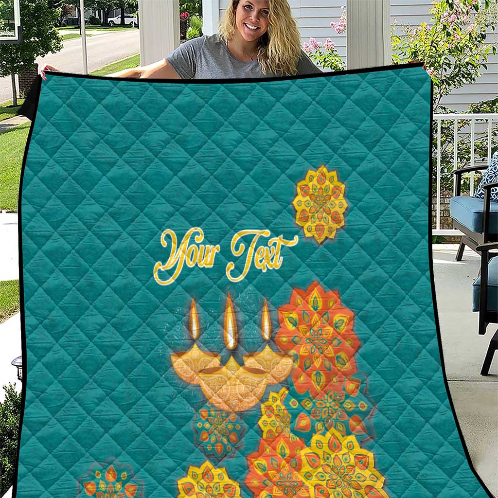 Personalized India Diwali Quilt Festival Of Light With Diya - Wonder Print Shop