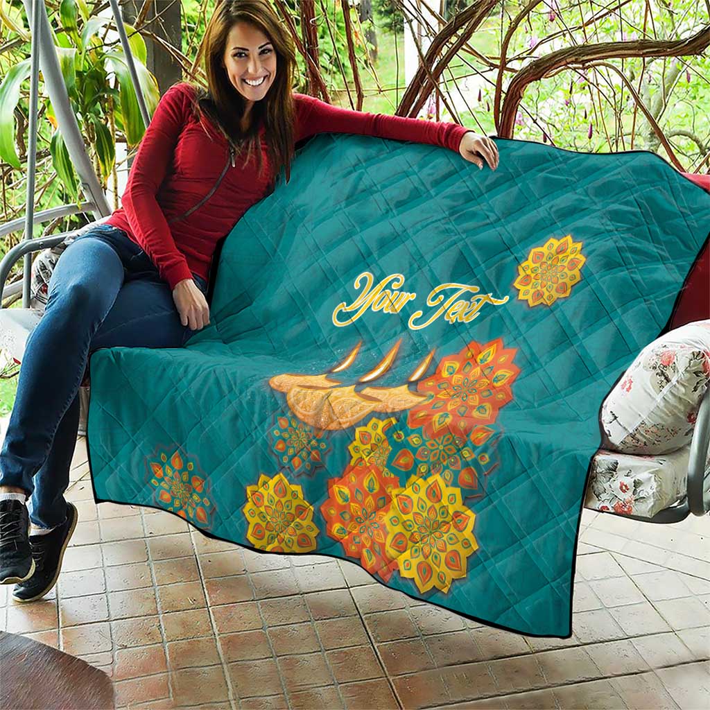 Personalized India Diwali Quilt Festival Of Light With Diya - Wonder Print Shop