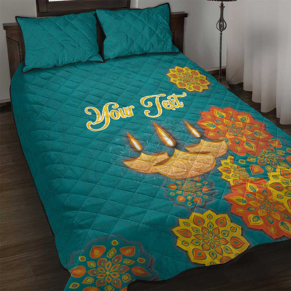 Personalized India Diwali Quilt Bed Set Festival Of Light With Diya - Wonder Print Shop