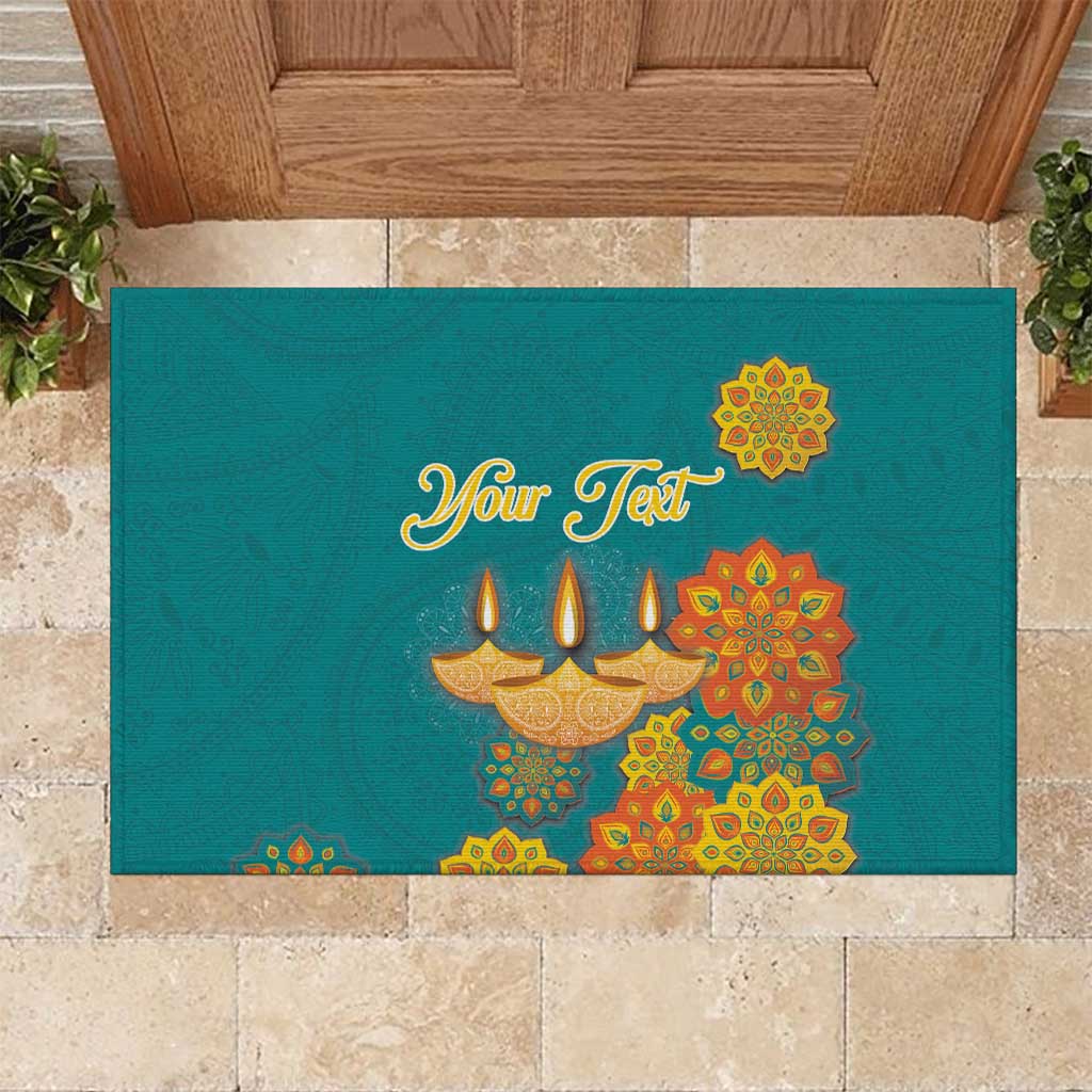 Personalized India Diwali Rubber Doormat Festival Of Light With Diya - Wonder Print Shop