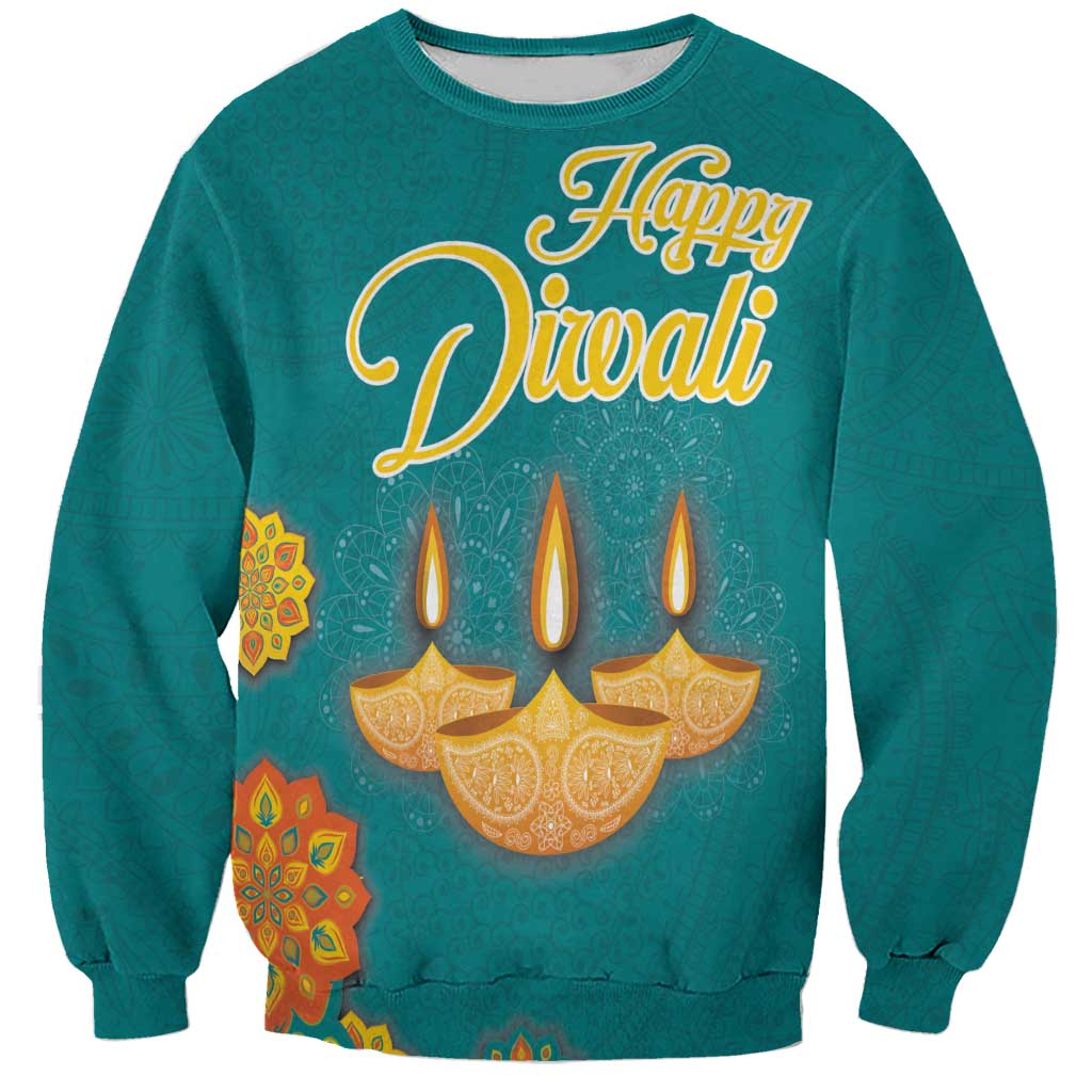 Personalized India Diwali Sweatshirt Festival Of Light With Diya - Wonder Print Shop