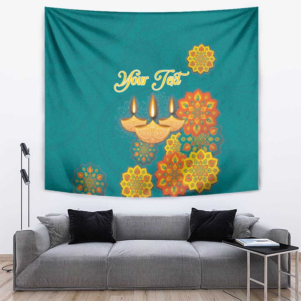 Personalized India Diwali Tapestry Festival Of Light With Diya - Wonder Print Shop