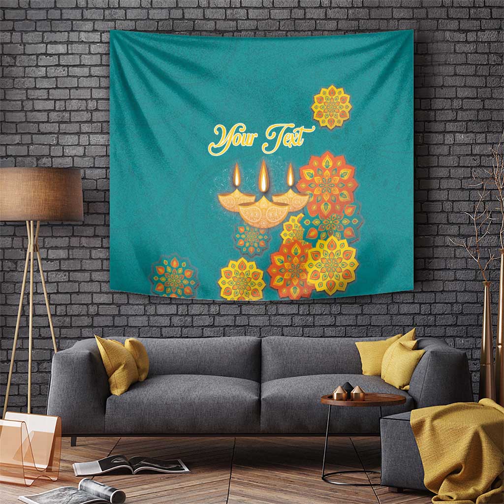 Personalized India Diwali Tapestry Festival Of Light With Diya - Wonder Print Shop