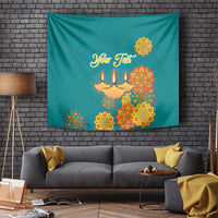 Personalized India Diwali Tapestry Festival Of Light With Diya - Wonder Print Shop