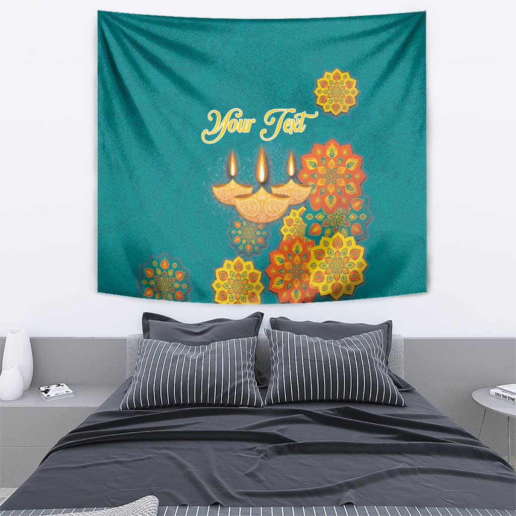 Personalized India Diwali Tapestry Festival Of Light With Diya - Wonder Print Shop