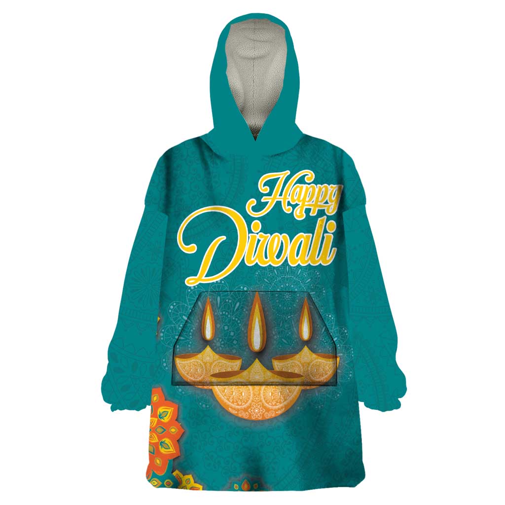 Personalized India Diwali Wearable Blanket Hoodie Festival Of Light With Diya - Wonder Print Shop