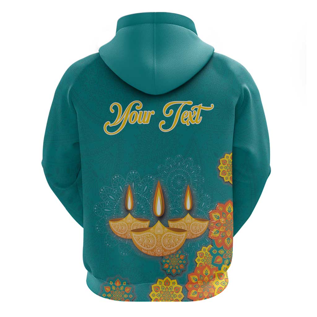 Personalized India Diwali Zip Hoodie Festival Of Light With Diya - Wonder Print Shop