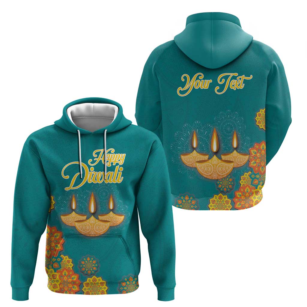 Personalized India Diwali Zip Hoodie Festival Of Light With Diya - Wonder Print Shop