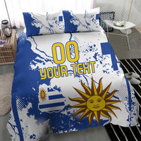 Custom Uruguay Independence Day Bedding Set Sol de Mayo With Grunge Urban - Wonder Print Shop