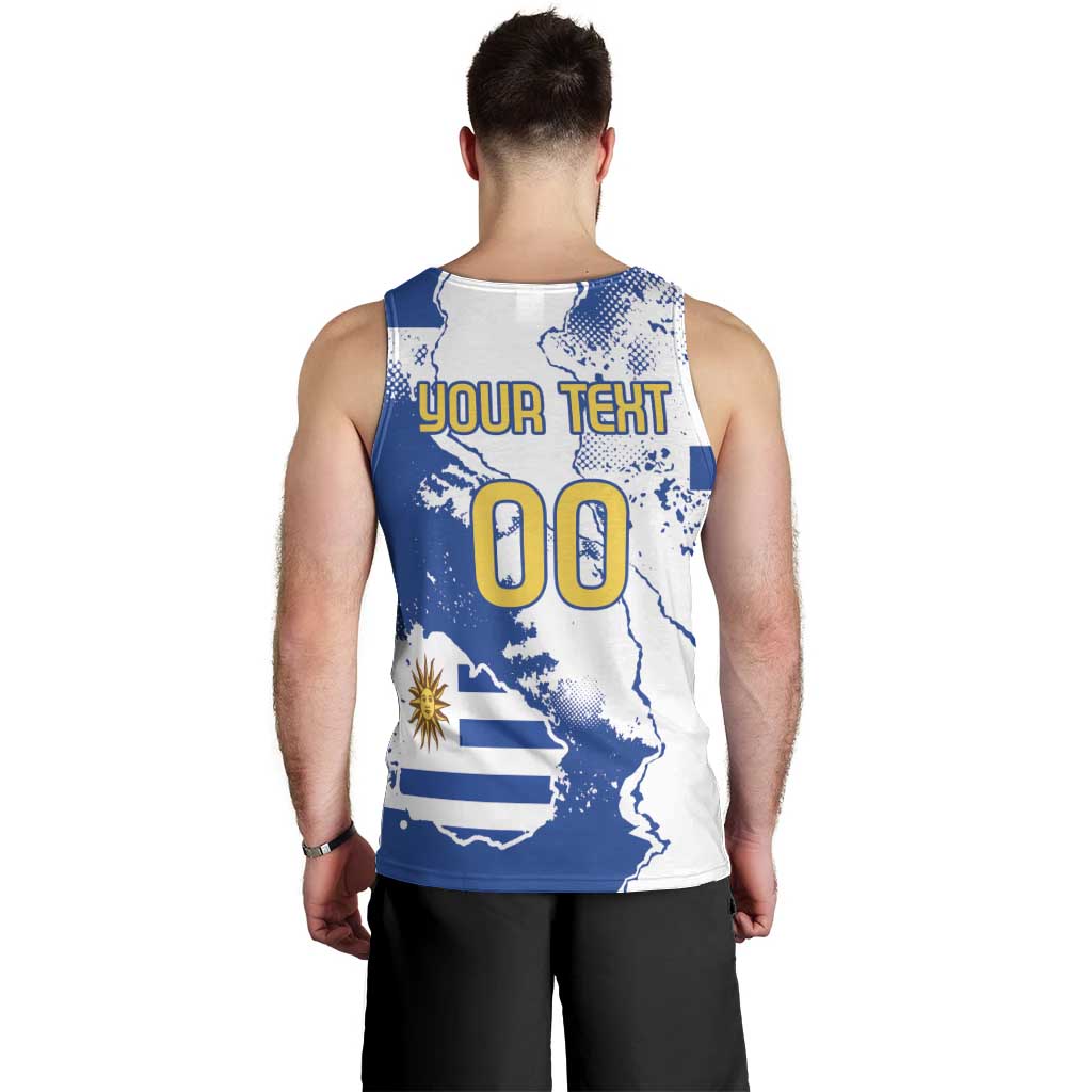 Custom Uruguay Independence Day Men Tank Top Sol de Mayo With Grunge Urban - Wonder Print Shop