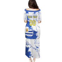 Custom Uruguay Independence Day Puletasi Sol de Mayo With Grunge Urban - Wonder Print Shop