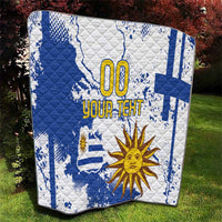 Custom Uruguay Independence Day Quilt Sol de Mayo With Grunge Urban - Wonder Print Shop