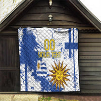 Custom Uruguay Independence Day Quilt Sol de Mayo With Grunge Urban - Wonder Print Shop