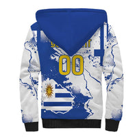 Custom Uruguay Independence Day Sherpa Hoodie Sol de Mayo With Grunge Urban - Wonder Print Shop