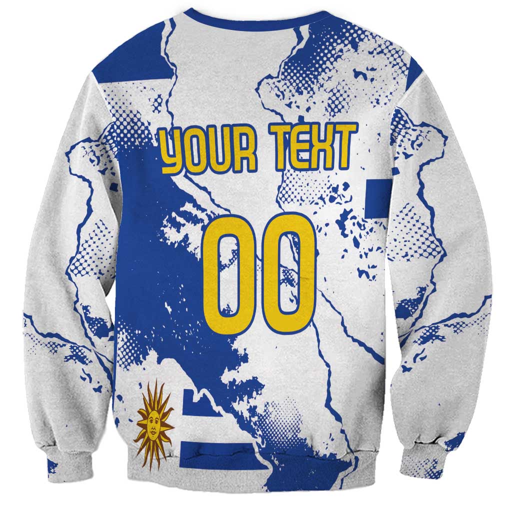 Custom Uruguay Independence Day Sweatshirt Sol de Mayo With Grunge Urban - Wonder Print Shop