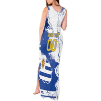 Custom Uruguay Independence Day Tank Maxi Dress Sol de Mayo With Grunge Urban - Wonder Print Shop