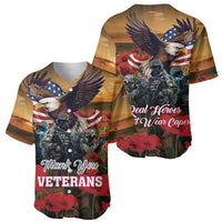 US Veterans Day American Army Baseball Jersey With Poppy Flowers - Wonder Print Shop