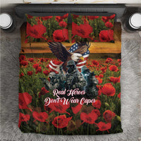 US Veterans Day American Army Bedding Set With Poppy Flowers - Wonder Print Shop