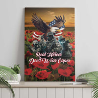 US Veterans Day American Army Canvas Wall Art With Poppy Flowers - Wonder Print Shop