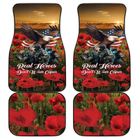 US Veterans Day American Army Car Mats With Poppy Flowers - Wonder Print Shop