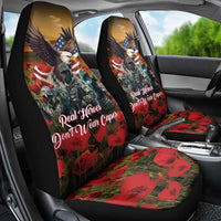 US Veterans Day American Army Car Seat Cover With Poppy Flowers - Wonder Print Shop